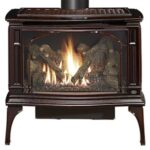 Image of Lopi Greenfield Bay Window Oxford Brown Gas Stove